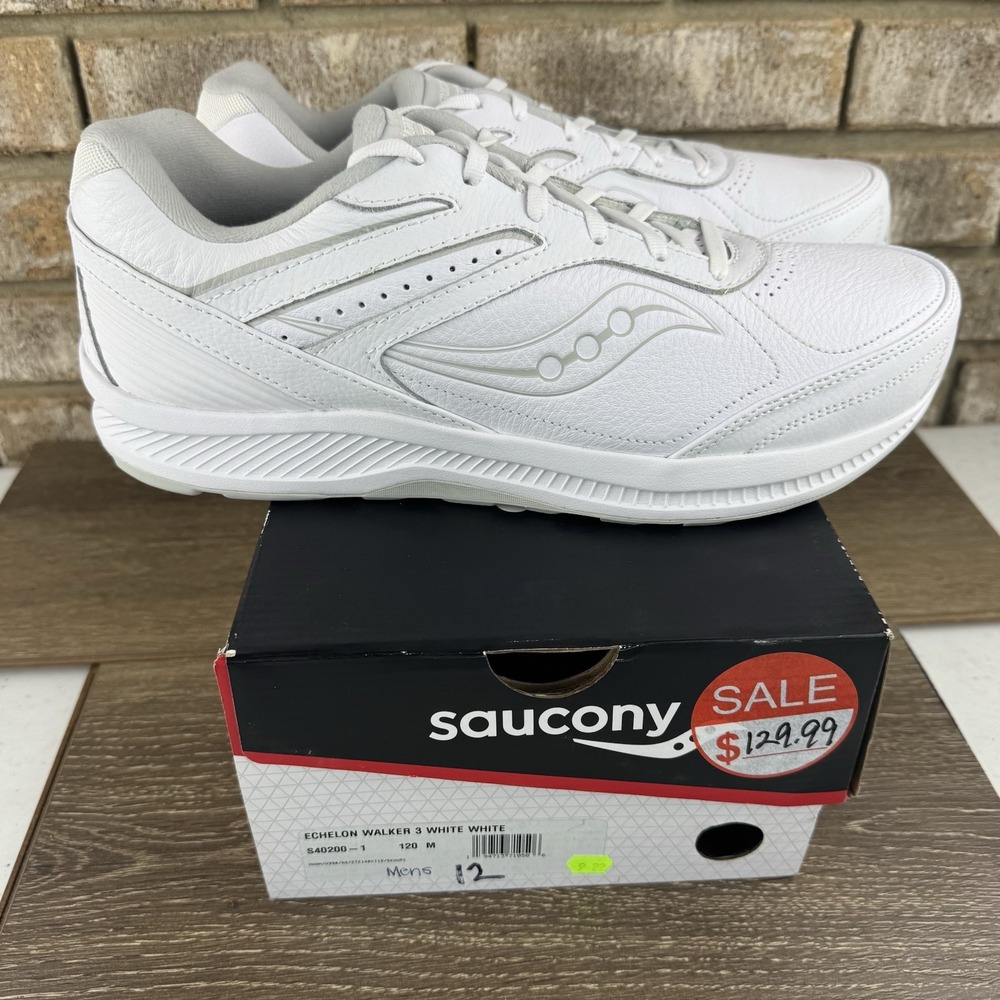 Saucony Echelon Walker 3 Shoes Mens Sz 12 White Walking Casual Lace Up Comfort